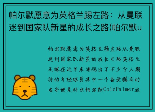 帕尔默愿意为英格兰踢左路：从曼联迷到国家队新星的成长之路(帕尔默ufc)